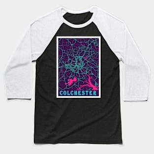 Colchester Neon City Map, Colchester Minimalist City Map Art Print Baseball T-Shirt